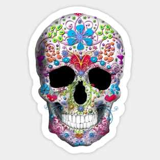 Decorated Skull Sticker